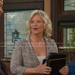 Kayla’s grey v-neck tweed dress on Days of our Lives