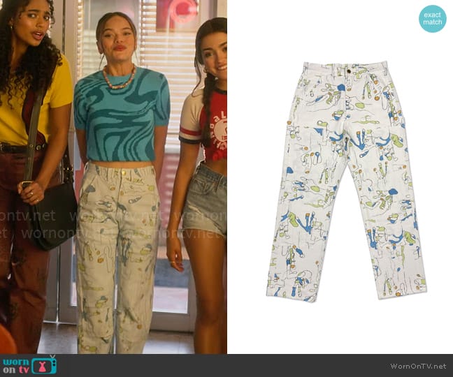 Keith Kelly Hands Double Knee Work Pants worn by Minnie 'Mouse' Honrada (Malia Pyles) on Pretty Little Liars Original Sin