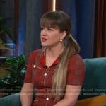 Kelly's red plaid dress on The Kelly Clarkson Show
