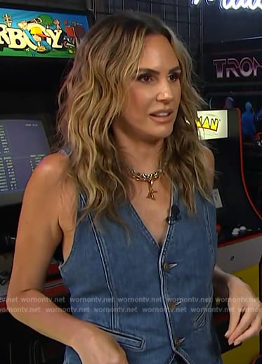 Keltie’s denim vest and jeans on E! News