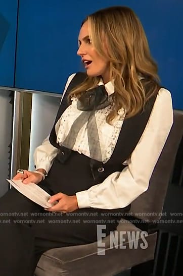 Keltie’s white lace blouse on E! News