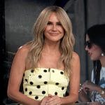 Keltie’s yellow polka dot strapless dress on E! News