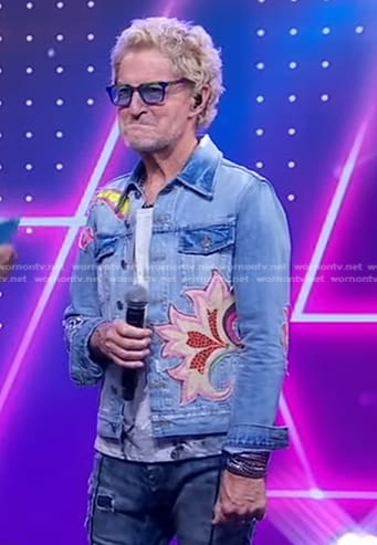 Kevin Cronin’s floral patch denim jacket on Good Morning America