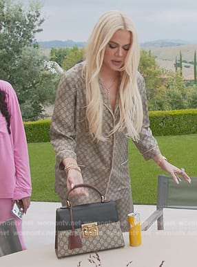 Khloe’s monogram logo pajamas on The Kardashians