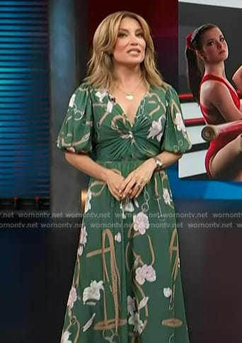 WornOnTV: Kit’s green floral print dress on Access Hollywood | Kit ...