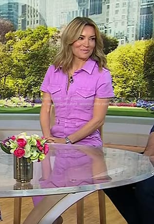 Kit Hoover's pink short sleeve jumpsuit on Today