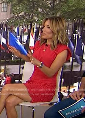 Kit’s red ruched dress on Access Hollywood