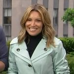 Kit's mint double lapel trench coat on Access Hollywood