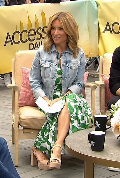 Kit’s leaf print dress on Access Hollywood