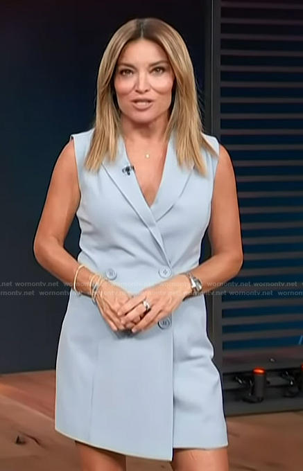 Kit's sleeveless blazer dress on Access Hollywood