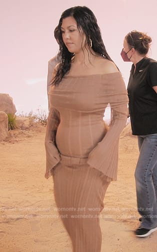 Kourtney's sheer opening scene dress on The Kardashians