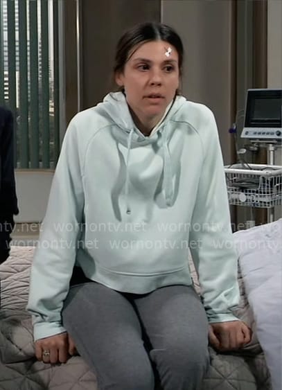 Kristina's mint green hoodie on General Hospital