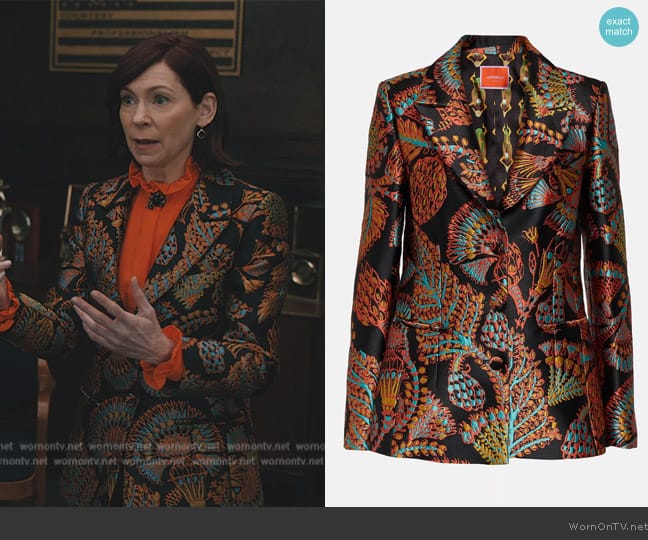 LA DoubleJ 24/7 jacquard blazer worn by Elsbeth Tascioni (Carrie Preston) on Elsbeth