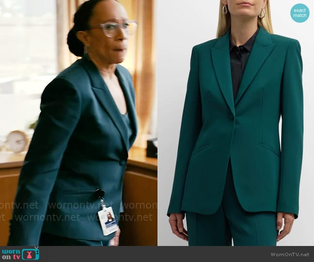 Lafayette 148 New York Peak-Lapel Single-Button Blazer worn by Sharon Goodwin (S. Epatha Merkerson) on Chicago Med