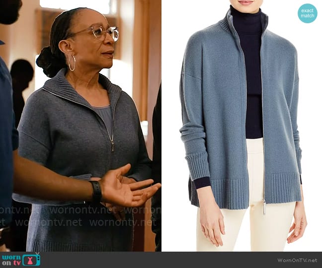 Lafayette 148 New York Cashmere Zip Sweater worn by Sharon Goodwin (S. Epatha Merkerson) on Chicago Med