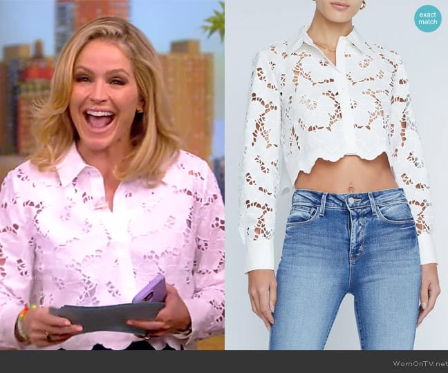 L'Agence Seychelle Buttondown worn by Sara Haines on The View