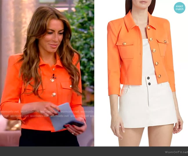 L'Agence Kumi Button Front Crop Jacket worn by Alyssa Farah Griffin on The View