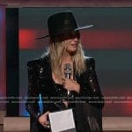 Lainey Wilson’s sequin fringed blazer and pant suit on The Voice