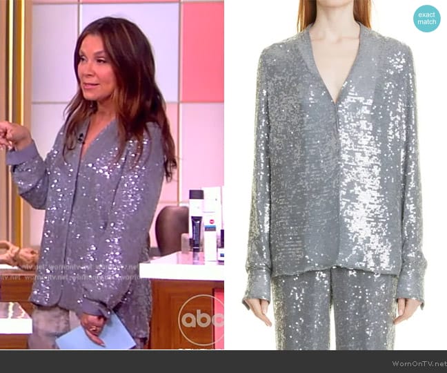 Sally LaPointe  Sequin Blouse worn by Gretta Monahan on The View