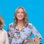 Lara’s blue floral and cheetah print dress on Good Morning America
