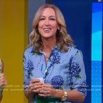 Lara’s blue hydrangea print shirtdress on Good Morning America