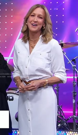 Lara’s white belted shirtdress on Good Morning America