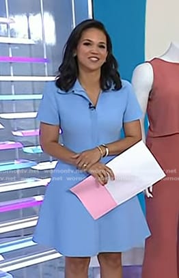 Laura’s blue collared short sleeve dress on Today