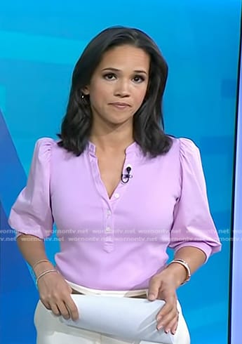 Laura's pink puff sleeve top on Today