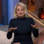 Lauren Ash’s navy turtleneck dress on The Kelly Clarkson Show