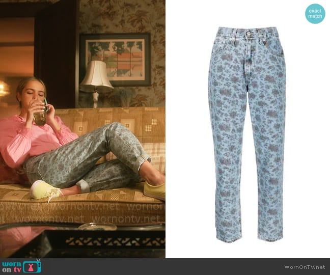 Levis 80S Mom Floral Print Jeans worn by Imogen Adams (Bailee Madison) on Pretty Little Liars Original Sin