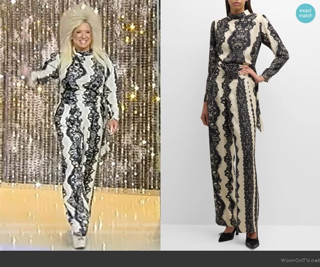 Libertine Venetian Lace Side-Tie Blouse worn by Theresa Caputo on Tamron Hall Show