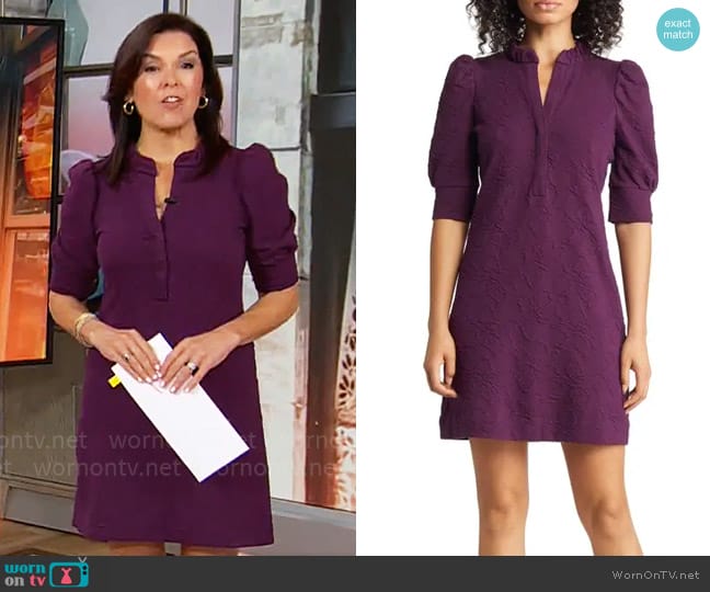 Lilly Pulitzer Elsey Puff Sleeve Jacquard Sheath Dress worn by Meg Oliver on CBS Mornings