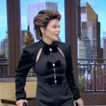 Lisa Rinna's black cutouts mini dress on Live with Kelly and Mark