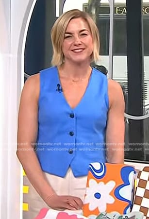 Liz Plosser's blue vest on Today