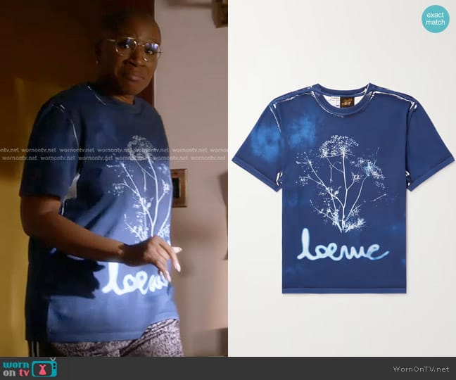 Loewe x Paula's Ibiza  Printed Cotton-Jersey T-Shirt worn by Henrietta Wilson (Aisha Hinds) on 9-1-1