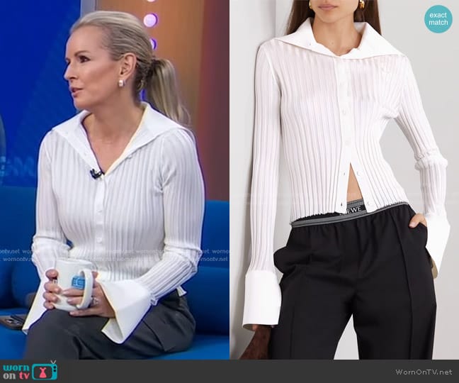 Loewe Ribbed-knit Cardigan worn by Dr. Jennifer Ashton on Good Morning America