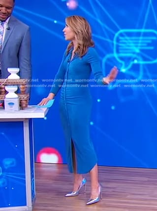 Lori's blue gathered shirtdress on Good Morning America