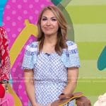 Lori’s blue printed midi dress on Good Morning America