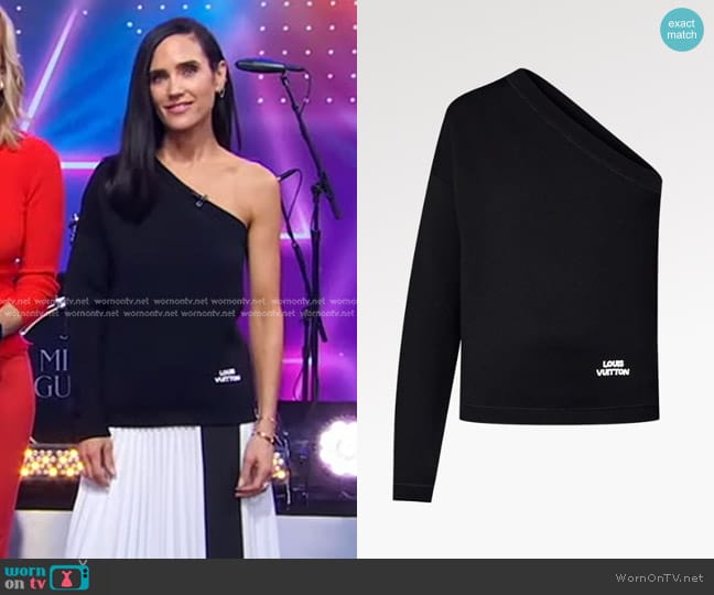 Louis Vuitton One-Shoulder Technical Knit Pullover worn by Jennifer Connelly on Good Morning America