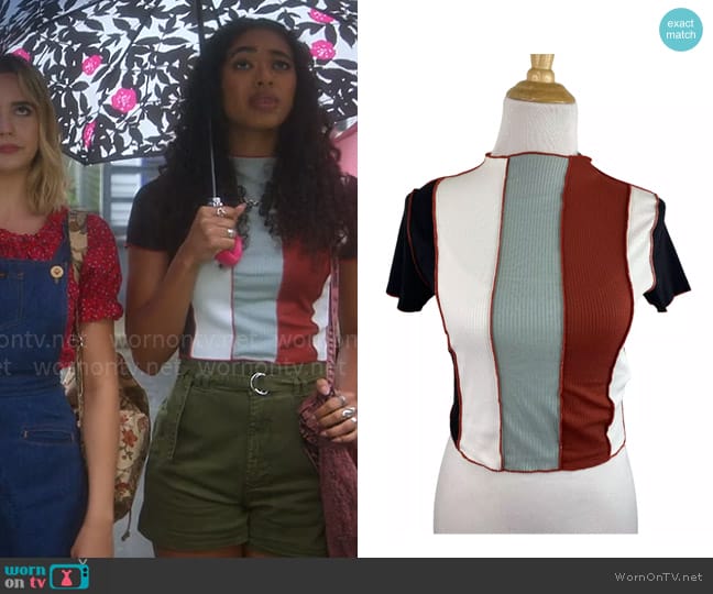 Love J Colorblock Top worn by Tabitha 'Tabby' Hayworth (Chandler Kinney) on Pretty Little Liars Original Sin