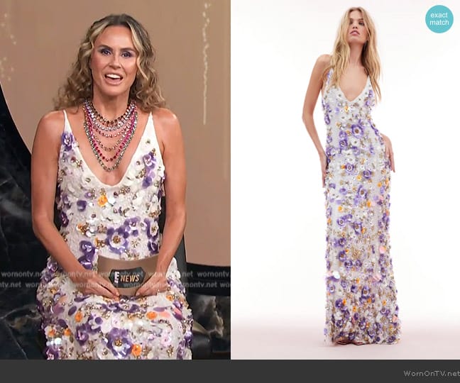 LoveShackFancy Hubbard Embellished Dress worn by Keltie Knight on E! News