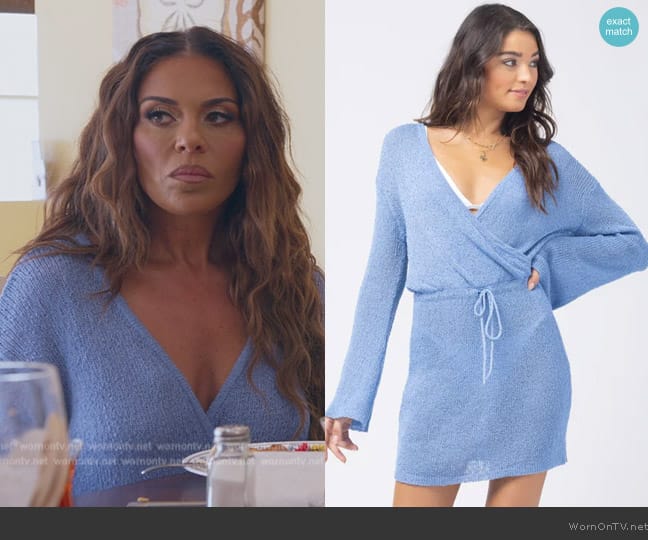 L*Space Topanga Sweater Knit Cover-Up worn by Dolores Catania on The Real Housewives of New Jersey