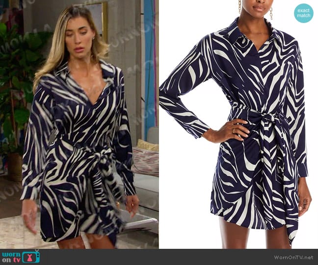 Lucy Paris Ryan Tie Waist Shirt Dress worn by Sloan Peterson (Jessica Serfaty) on Days of our Lives