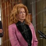 Maggie's pink blazer with velvet collar on Days of our Lives