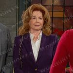 Maggie's purple blazer and pants suit on Days of our Lives