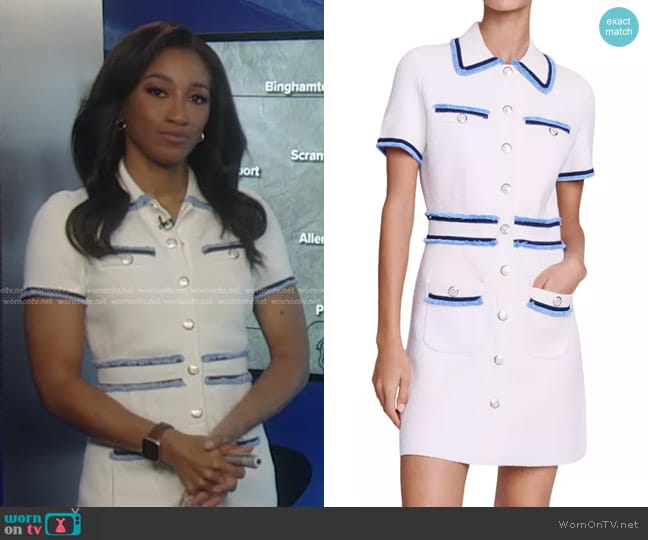 Maje Terry Knit Mini Dress worn by Brittany Bell on Good Morning America