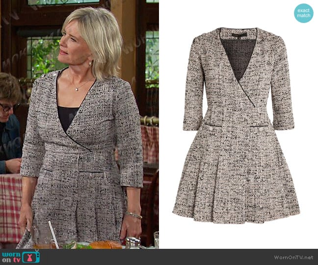 Maje Tweed Pleated Mini Dress worn by Kayla Brady (Mary Beth Evans) on Days of our Lives