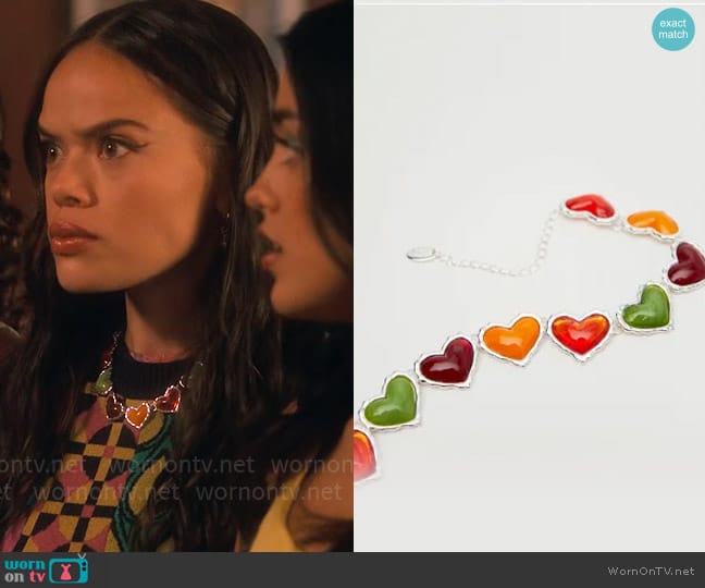 Mango Heart Necklace worn by Minnie 'Mouse' Honrada (Malia Pyles) on Pretty Little Liars Original Sin