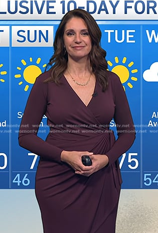 Maria's burgundy wrap dress on Today