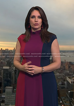 Maria’s red, purple and navy colorblock dress on Today